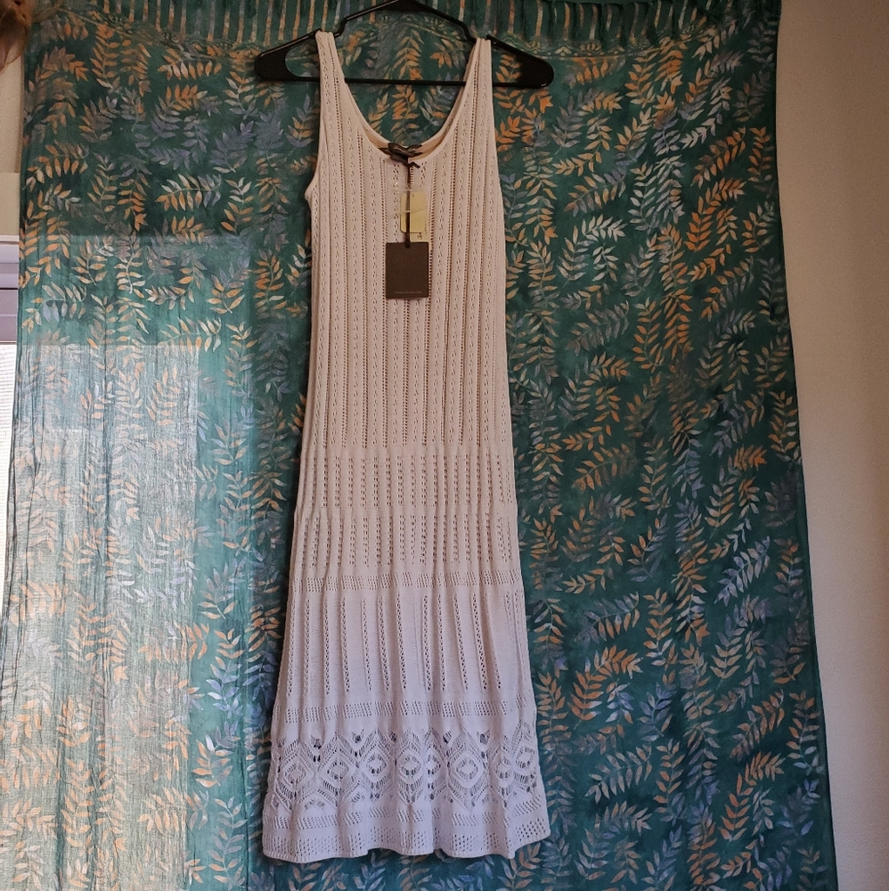 NWT White Crochet midi dress